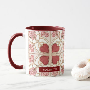Mug Carreau de bistro élégant pour la Saint-Valentin