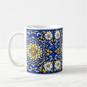 Mug Carreau de jardin de cobalt lumineux 