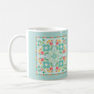 Mug Carreau floral fantaisie - Prairie estivale