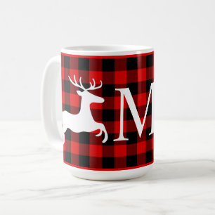 Mug Carreaux à carreaux personnalisés rouge noir Buffa