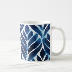 Mug Carreaux d'aquarelle de cobalt IV