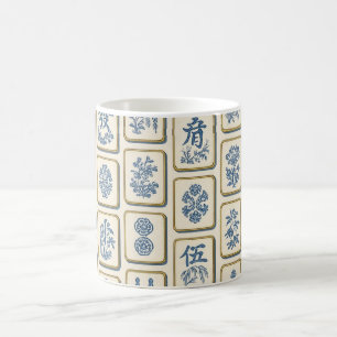 Mug Carreaux de Mahjong de style chinoiserie vintage