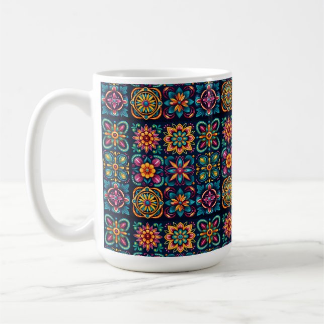 Mug Carreaux de mosaïque Fleur 53 (Gauche)