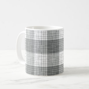 Mug Carreaux gris et blanc à carreaux et à hachures