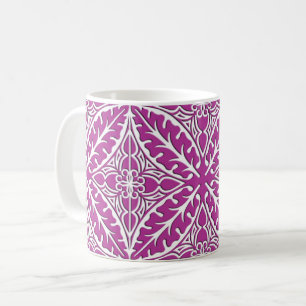 Mug Carreaux marocains - orchidée et blanc