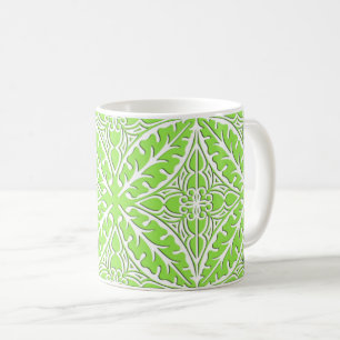Mug Carreaux marocains - vert citron et blanc