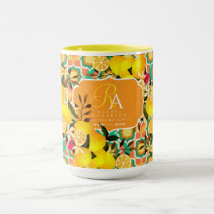Mug Carreaux méditerranéens Lemon Orange Vert