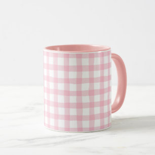 Mug Carreaux Rose Pastel – Esthétique Douce et Sans Co