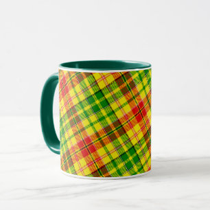 Mug Carreaux Tartan à motif jaune rouge et vert 