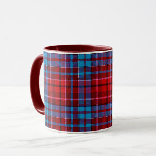 Mug Carreaux Tartan Rouge Bleu Marine Motif 