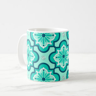 Mug Carrelage marocain Motif, Aqua et Turquoise