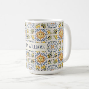 Mug Carrelage Méditerranéen au Citron Design Italien C
