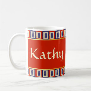 Mug Carrelage personnalisé Lucky Blue Eight Wheel Mahj