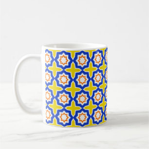 Mug Carrelage portugais d'époque. Azulejos bleu et jau
