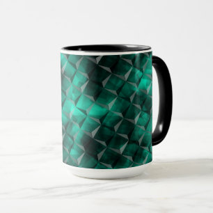 Mug Carrés aux triangles colorés dans une couleur émer