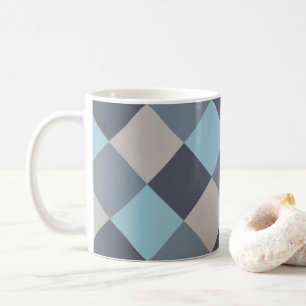 Mug Carrés de graines de coton gris-bleu truite
