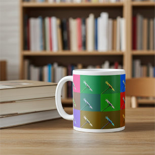 Mug Carrés de marguerite brillants et colorés, Floral 