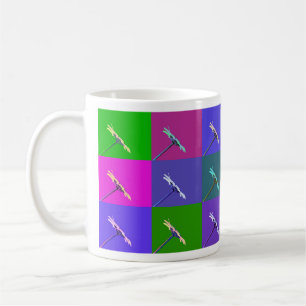 Mug Carrés de marguerite coloré, Art Floral Abstrait
