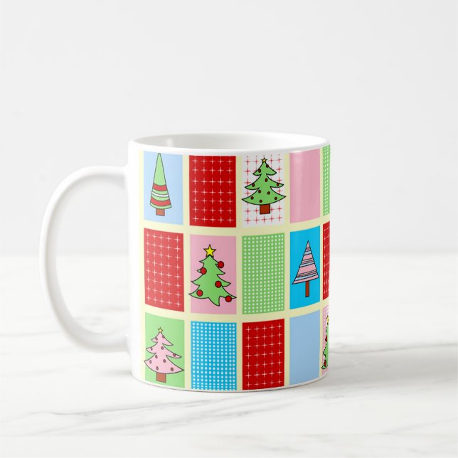 Mug Carrés de Noël colorés (Gauche)