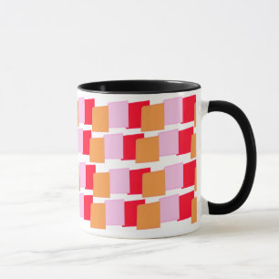 Mug Carrés Fantaisistes Rouge Orange Rose 