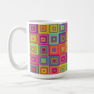 Mug Carrés géométriques colorés