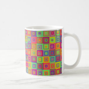 Mug Carrés géométriques colorés