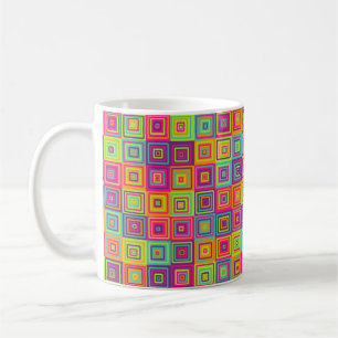 Mug Carrés géométriques colorés