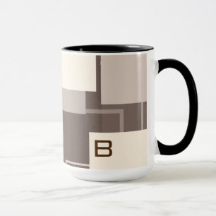 Mug Carrés géométriques - Crème au chocolat