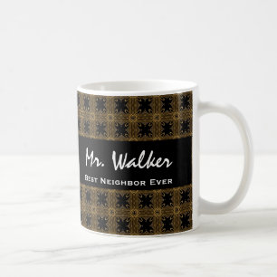 Mug Carrés noirs et étoiles du meilleur or de VOISIN