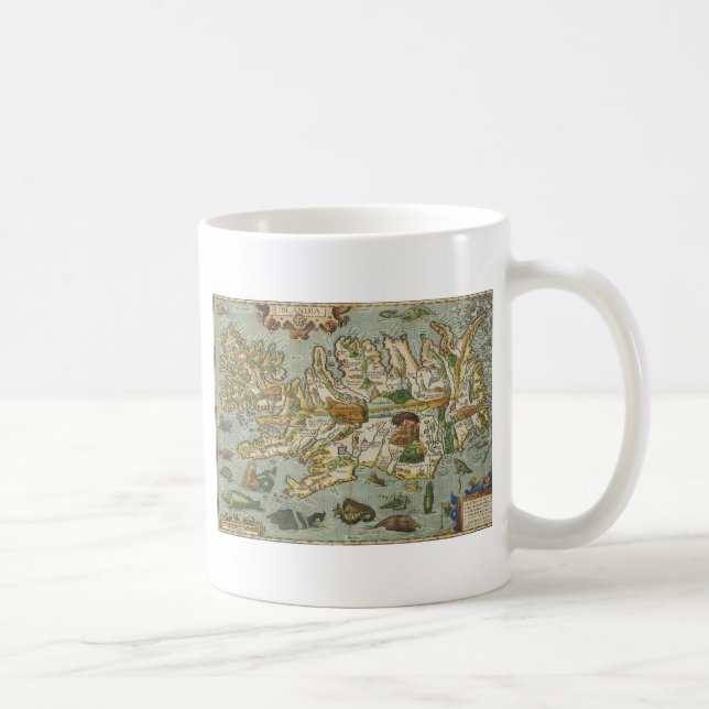 Mug Carte 1590 de l'Islande (Droite)
