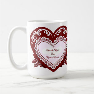 Mug Carte à cœur en dentelle délicate