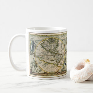 Mug Carte Ancienne, 1596, America Sive Novus Orbis