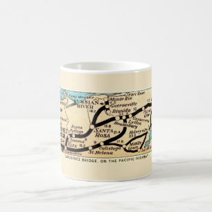 Mug Carte ancienne de la baie nord de Californie