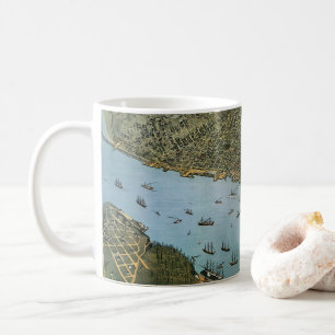 Mug Carte ancienne vue aérienne de la ville de Seattle