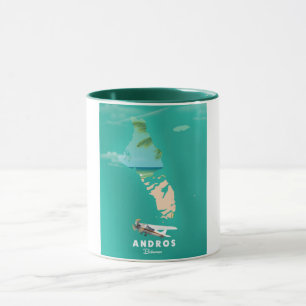 Mug Carte Andros Bahamas Vacances.