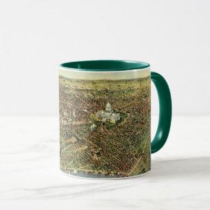 Mug Carte antique avec une vue panoramique de Washingt