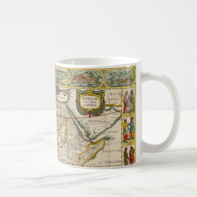 Mug Carte antique de l'Afrique par Hondius et Jansson (Droite)