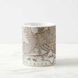 Mug Carte antique de l'Europe par Willem Jansz Blaeu, 