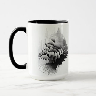 Mug Carte Arbre Abstraite B&W Surreal Optical Illusion