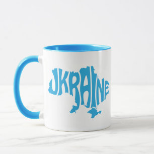 Mug Carte bleue ukrainienne avec inscription Ukraine