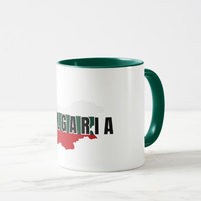 Mug Carte Bulgarie moderne simple Lettre Drapeau Souve (Devant droit)