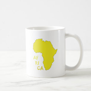 Mug Carte d'Afrique jaune funky