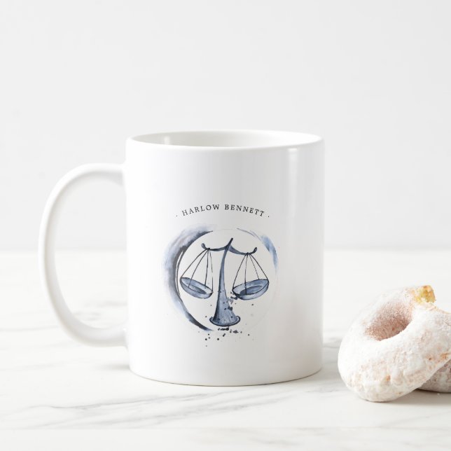 Mug Carte d'aquarelle Astrologie Zodiac | Monogramme (Avec donut)
