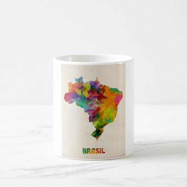 Mug Carte d'aquarelle du Brésil (Centre)