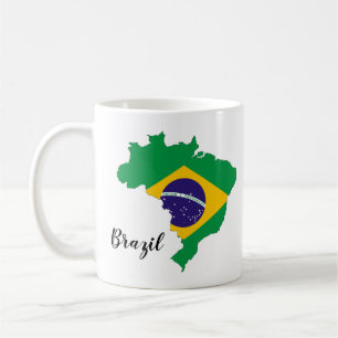 Mug Carte de drapeau du Brésil