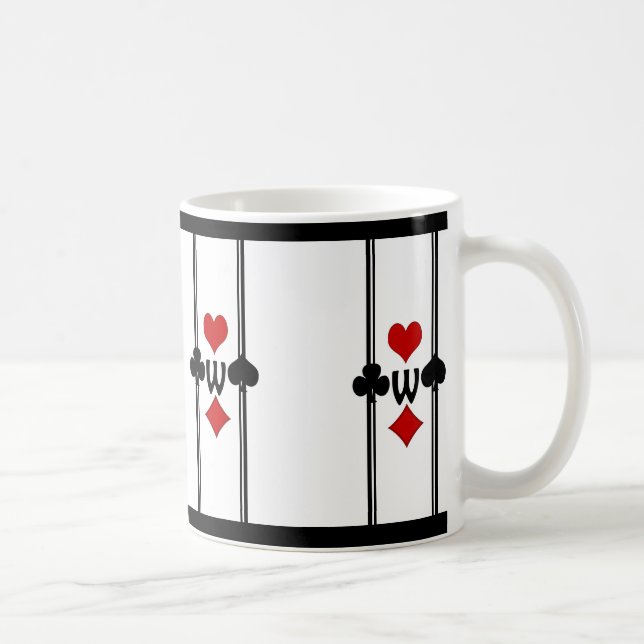 Mug Carte de jeu Art Déco avec Monogramme (Droite)