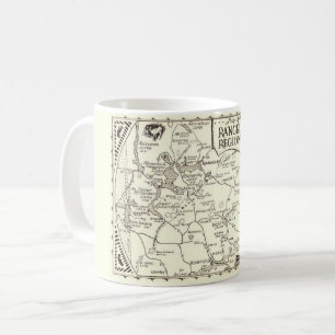 Mug Carte de la région des lacs Rangeley du Maine sur 