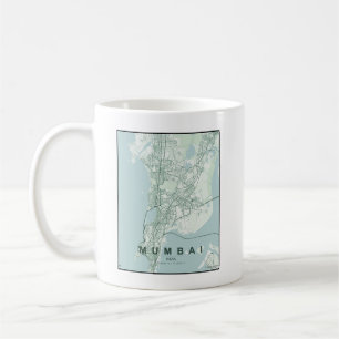 Mug Carte de la ville de Mumbai en Inde Design minimal