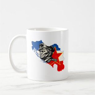 Mug Carte de la Yougoslavie SFRY Tito en bois gravé vi