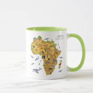 Mug Carte de l'Afrique   Flora et faune